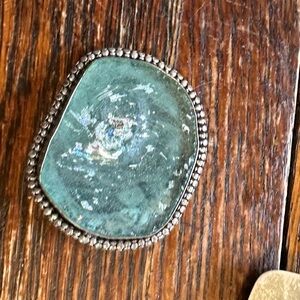 Roman glass brooch or Pendant  with Beaded Silver Frame. purchased in Israel .